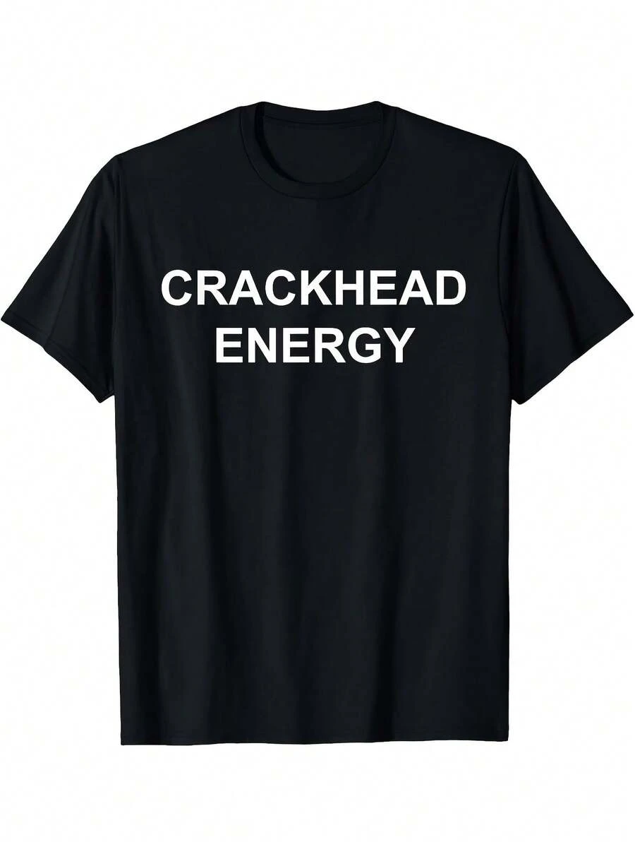 Funny Viral Crahead Meme Print Soft Breathable Four Season Party Leisure Unisex Crew Neck T Shirt - 黑色 - 查看 1