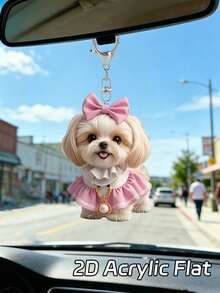 Gantungan Kunci Anjing Maltese Akrilik Datar 2D, Liontin Shih Tzu Lucu, Cocok untuk Interior Mobil, Ransel, Dompet, Ponsel, Kunci Mobil, Hadiah Ulang Tahun untuk Pecinta Anjing - MultiWarna - View 12
