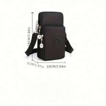 Minimalist Polyester Rectangular Multi-Pocket Zipper Crossbody Phone Bag With Adjustable Strap, For Travel, Commuting, Shopping, Daily Use - Multicolor - View 11