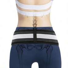 Adjustable Tight Waist Belt With Hook And Loop, Suitable For Yoga, Pilates, Home Workout, Fitness, Can Protect Waist - Black - View 4