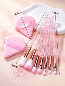 7pcs Portable Makeup Brush Set Pink Eyeshadow Brush Blending Brush Brow Brush Beginner Makeup Tools - Multicolor - View 5