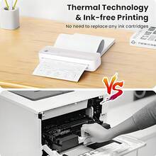 Printer Portabel Nirkabel ORICO - Printer Termal, Printer Tanpa Tinta Desktop. Mendukung kertas termal lipat ukuran US Letter dan A4, kompatibel dengan ponsel pintar dan tablet, kertas cetak dapat dibeli secara terpisah. - Putih - View 8