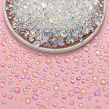 6000pcs Resin Transparent Rhinestones, Flat Back Jelly Rhinestones, Mixed Colors & Sizes Shiny Crystals, With Pickup Tool, Suitable For DIY Crafts, Clothing, Tumblers, Mugs, Shoes, Fabrics - Naked AB - View 7
