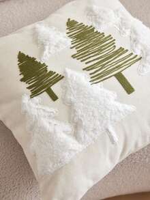 LCUHPCL 1 buah Sarung Bantal Bordir 3D Gaya Bohemian Motif Pohon Pinus & Gunung Bersalju, Dekorasi Rumah untuk Sofa, Ruang Tamu, Kamar Tidur, Ruang Makan, dan Lainnya - Krem - View 10