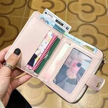 Women's Snap Button Zipper Wallet With Multiple Card Slots - Multicolor - View 3