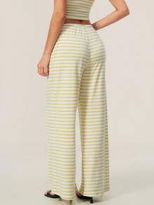 TimeOff Women's 1pc Solid Color Drape Wide Leg Pants - Yellow - View 6