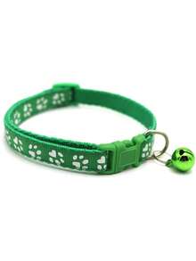 Adjustable Nylon Pet Collar With Bell - Vibrant Cartoon Paw Print And Footprint Design, Suitable For Dogs And Cats - Multicolor - View 16