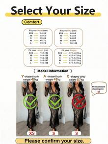 RNU Women's Black Sheer Lace Long Sleeve Mermaid Maxi Dress, - Black - View 7