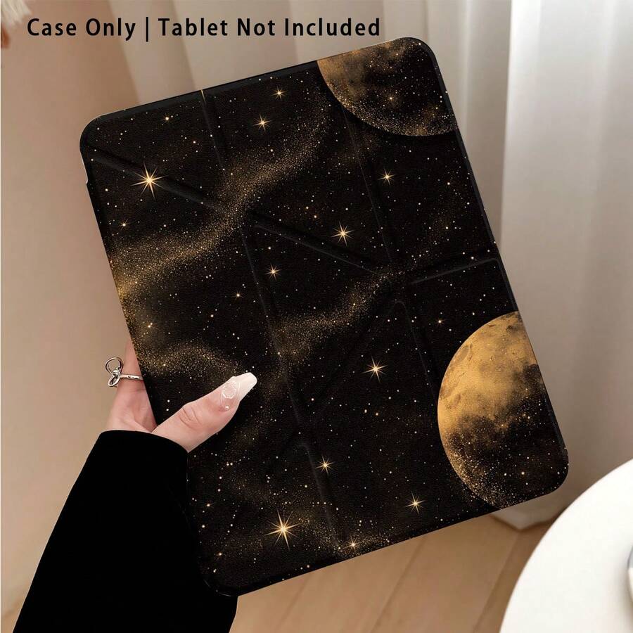 1pc Tablet Protective Case With Stand, Moon And Star Pattern, Suitable For Honor 8/9/10/X8/X8A/X9/X8Pro/X9Pro/ MatePad Se 11 Inch/MatePad 11 Inch/11.5 Inch, MatePad Pro/, Apple 10th/11th Gen 2025 (A16)