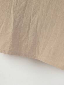 Setelan Linen Pria 2 Potong, Atasan Polo Lengan Panjang Warna Polos dengan Celana Tali Serut, Pakaian Kasual Streetwear - Khaki - View 8