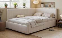 Sofa Bed Frame Beige 194 X 146.5 X 82.5 Cm - Beige - View 8