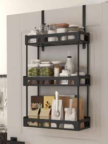 Estantería colgante para puerta, estante de puerta de varias capas, almacenamiento colgante, ahorro de espacio, adecuado para despensa de cocina y almacenamiento de especias, diseño de fácil instalación, sin perforación, estantería multifunción de cocina - Gancho para colgar detrás de la puerta - Ver 5