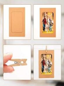 20pcs/Set Paper Photo Frame Set, Hanging Photo Display Banner, DIY Clip Photo Display Rack, Suitable For Home, Baby Room, Office, Wedding And Party Decoration - Multicolor - View 12