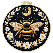 1PC 20*20cm/7.9*7.9in,Evening Theme: Animals And Fairies Embroidery Kit, DIY Handmade Embroidery Set For Adult Beginners, Home Gift, Women's Sewing Gift, Including User Manual, Printed Pattern Fabric, Embroidery Frame, Needle And Thread. - Animals and Fairies - View 18