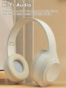 GENAI Wireless Headphones With Microphone, HiFi Stereo Sound, Foldable & Lightweight, Volume Control, 3.5mm Stereo Cable, Deep Bass, Suitable For Home, Office, Phones, Computers - Multicolor - View 4