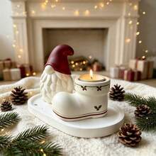 SILIKE LUFEI 3pcs Christmas Santa Claus & Shoe Candle Holder & Oval Tray Silicone Mold Set, Suitable For Making Resin, Plaster, Candle, Aromatherapy Products, Home Decor Display Silicone Mold - Silicone Mold - View 4