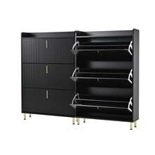 Shoe Cabinet Black - 2 Pack Shoe Storage Cabinets - 黑色 - 查看 4