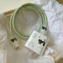 4pcs/Set Casing Pelindung Charger & Kabel TPU Baru dengan Motif Anjing & Pita Biru, Pelindung Kabel Pengisian Daya 18/20W Tahan Lama, Pengatur Kabel Anti-Patah, Cocok untuk Aksesoris Charger 16/15/13/14, Hadiah Lucu untuk Teman - Beraneka warna - View 17