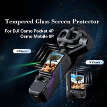 [3+3]件組 相容 Osmo Pocket 4P 與 Osmo FrameTap/ Osmo Pocket 8P，Osmo Pocket 4 Pro 配件 鋼化玻璃螢幕保護貼，超高清晰度，9H 硬度，觸控靈敏螢幕保護貼 - 查看 3