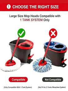 1pc Replacement Mop Head, Compatible With O-Cedar/Easywring Spin Mop, Washable Microfiber Mop Cloth, Suitable For Wet And Dry Cleaning And Dusting, Cleaning Tool - Multicolor - View 2