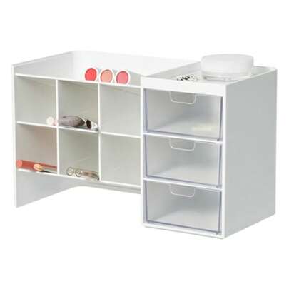 Stackable Desk And Pen Organizer,,Made In Korea Multi-Compartment. 3 Transparent Drawers. Easy Access