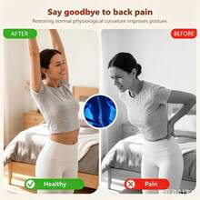 Wireless Lumbar Spine Physiotherapy Device, Multi‑Mode Traction, Microcurrent, Vibration And Warm Compress, For Sedentary Adults, Usable On Sofa, Chair And Yoga Mat, Practical Present For Gifting Occasions - Beige - View 5