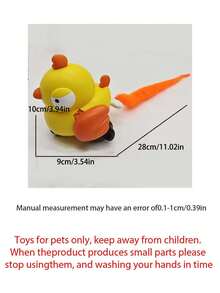 1pc Mobile Bird Shaped Cat Teasing Toy Long Furry Tail Clockwork Interactive Cat Toy Stimulate Hunting Instinct, Self-Entertainment Boredom Relief Pet Toy For Kittens & Adult Cats No Batteries Required - View 3