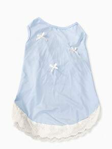 2026 New Spring/Summer Large Dog Vest, Light Blue Lace Bow Pet Top, Breathable Large Dog Clothing, Suitable For Golden Retriever, Labrador - Multicolor - View 10