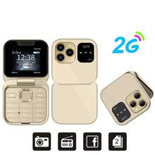 SERVO I16 Pro 2G Teléfono Plegable Mini, Doble SIM en Espera, Grabación de Llamadas, Marcación Rápida, Radio FM, Pantalla de 1.77 Pulgadas, Teléfono Plegable - Dorado - Ver 14