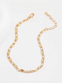 1pc 925 Sterling Silver Elegant Unique Mosaic Chain Hip Hop Bracelet - Yellow Gold - View 2