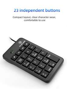 RAIKU Keyboard Input Eksternal Laptop/Mesin Kasir/Personal Laptop dengan Tombol Numerik Mini USB 23 Tombol - View 6