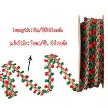 10mm Red & Green Christmas Decorative Tassel, 9m DIY Braided Rope, Handmade Yarn, Suitable For Gift Wrapping, Crochet, Lace Making, Christmas Home Holiday Craft Projects - Multiple Styles - View 6