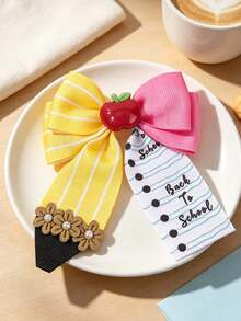 1Pc Pencil Hair Clip, Bow Hair Clip, Suitable For Back To School Season, Daily Wear Hair Accessories, Women's Hair Accessories, Women's Accessories - Multicolor - View 7