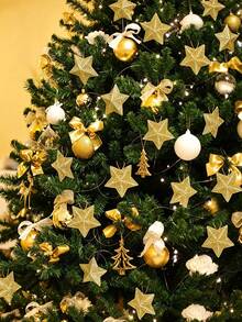 1/12/18件裝亮片星星吊飾（金色、銀色、紅色）迷你聖誕樹星星裝飾，適用於節日、派對、婚禮與居家裝飾節慶飾品 - 多色 - 查看 6