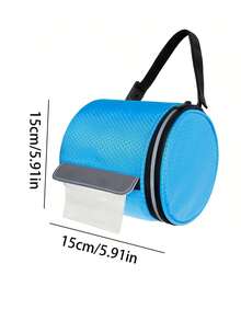 1pc Portable Foldable Toilet Paper Holder With Adjustable Strap, Cat-Proof Honeycomb Tissue Dispenser, Large Capacity Storage Rack, Fabric Finish, Suitable For Camping, Home And Office, Camping Toilet Paper Holder, Camping Essentials, Wall-Mounted Storage - Multicolor - View 10