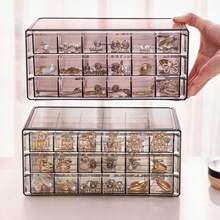 Caja de almacenamiento de joyas de acrílico transparente de 72 ranuras, diseño de compartimento de 3 capas, organizador de joyas apilable de gran capacidad, almacenamiento de clasificación - Multicolor - Ver 5