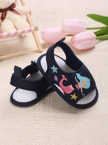 Summer Baby Sandals, 0-1 Year Old Soft Anti-Slip Breathable Baby Girl Shoes - Blue - View 2