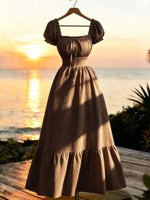 Women Short Dresses - Yellow - View 10