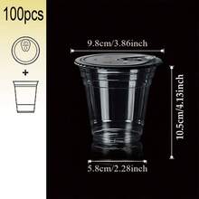 400ml/500ml 1-100pcs Reusable And Washable Transparent Cups With Direct Drinking Lid, Thickened Reusable Ice Drink Cups, Smoothie Cups, Suitable For Cold Drinks, Juices And Milkshakes - Halloween/Christmas/Birthday Party Essential - Transparent - View 12