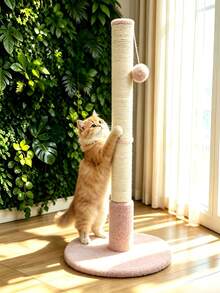 Vertical Sisal Cat Scratching Post, Stable Round Base, Fun Plush Hanging Ball, Multi‑Color Styles, Cat Scratching And Entertainment Supplies - Multicolor - View 2