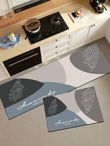 1 Pc Leaf Pattern Kitchen Mat, 3.5 Mm Soft Rubber That Absorbs Water And Is Easy To Clean. Suitable For Corridors, Bathrooms, Living Rooms, Outdoor Door Mats, And Toilets. Useable Throughout The Year And For Various Holidays. - Multicolor - View 9