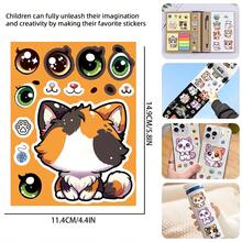 8pcs Cat DIY Creative Puzzle Stickers - Vibrant Rewards For Laptop, Water Bottle, Phone And Skateboard - Engaging, Reusable, Adding Fun Personal Style To Your Gadgets - Multicolor - View 4