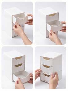 3-Layer Drawer Storage Box For Jewelry, Hair Accessories, Earrings And Small Items, Furniture Office Study Desktop Organizer, Jewelry Storage Box, Drawer-Style Cosmetic Organizer, Bedroom Decor Desktop Organizer, Home Desk Drawer Storage, Suitable For Women - Multicolor - View 7