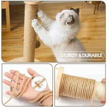 Jute Rope Twisted Heavy Duty And Thick Twine Rope For Cat Scratcher Scratching Post Tree Craft Projects Gardening Home Decoration Packing Bundling(Cat/Cat Stuff/Cat /Pet Supplies/Cat Supplies) - A - View 13