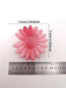 4件裝花卉印花休閒PS(聚苯乙烯)髮夾，適合四季使用 - 彩色 - 查看 2