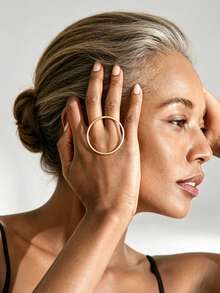 1pc European And American Geometric Minimalist Versatile Women's Ring - Yellow Gold - View 1