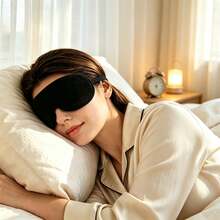 6 PCS Black Sleep Eye Mask, Soft Comfortable Light Blocking Sleeping Blindfold, Portable Eye Cover For Travel Home Night Rest For Men Women - Black - View 1