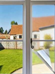 Vigour Summer Black Silver Solar Film, Sun Protection Heat Insulation Glass Film, Privacy Window Film, Home Heat Insulation Window Film, Reflective Window Film, One-Way Vision Anti-Peeping Window Sticker, Removable Static Adsorption Film, Balcony Sunshade Solar Film Light Blocking Reflective, Suitable For Home Office, Perfect Gift - Multicolor - View 8