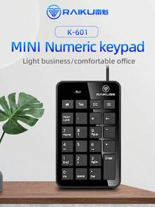 RAIKU Keyboard Input Eksternal Laptop/Mesin Kasir/Personal Laptop dengan Tombol Numerik Mini USB 23 Tombol - View 2
