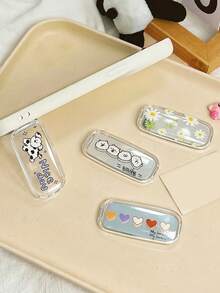 Simple Ins Minimalist Freshness Mirror Mobile Phone Stand Back Cover Transparent New Year Laughing Mirror Heart Sticker Style TV-Tracking Mobile Phone Desktop Cartoon Animal Foldable Small-Scale Limited-Release Phone Case Hanger Item Mobile Phone Accessory Mobile Phone Hanger Cord - Multicolor - View 2